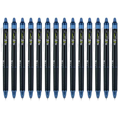 Pilot FriXion Synergy Clicker Erasable, Refillable, Retractable Gel Ink Pens, Extra Fine Point 0.5 mm, Pack of 14, Navy, FriXion Erasable Pens 0.5 - Ideal for School & Office Writing - color: Navy, size: 1 Count (Pack of 14)