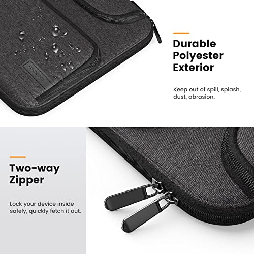 MoKo 9-11 Inch Tablet Sleeve Bag with Double Pockets | Fits iPad Air 5/4th 10.9-inch, iPad Pro 11-inch, iPad 9/8th 10.2-inch, iPad 10th 10.9-inch and Tab S8/S9 11-inch, Black&Gray - color: Black & Gray, style: 9-11 Inch