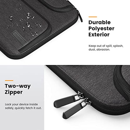 MoKo 13-14 Inch Laptop Sleeve Bag with Double Pockets | Fits Mac Air 13-inch M5, Mac Neo A18 Pro, MacPro 14-inch M5/M4/M3/M2/M1 and Mac Air 13-inch, Black & Gray - color: Black & Gray, style: 13-14 Inch