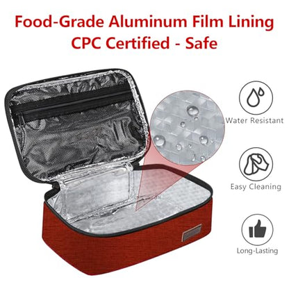 Gloppie Small Lunch Bag Insulated Lunch Box for Women Girls Kids Mini Lunchbox Adult Portable Cooler Bags Reusable Snack Bag Thermal Lunch Boxes, Wine Red - color: Wine Red