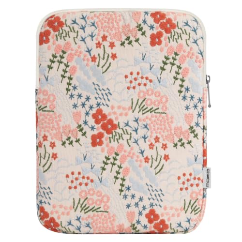 MoKo 9-11 Inch Tablet Sleeve Bag Padded Protetive Carrying Case | Fits New 11inch iPad Air M4, iPad A16 2025, iPad Pro 11 M4, Air 5/4/3, iPad 10/9/8th Gen, Tab S8/S9 11", Beige Floral - color: Beige Floral, size: 9-11 inch