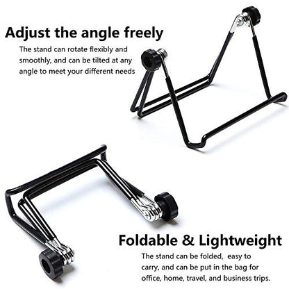 VOVIGGOL Adjustable Tablet Stand Holder 2 Pack, Non-Slip Foldable Holder Cradle Fit for 9-12.9" Tablets, iPad, Samsung and Kindle Fire, Display Stand Picture Frame Stand for Photos (2 Large Black)