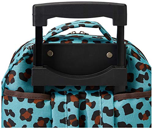 Rockland Double Handle 17" Rolling Backpack, Blue Leopard - color: Blue Leopard, size: One Size