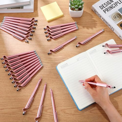 Sayglossy 100 Pcs Inspirational Pens Bulk Motivational Ballpoint Pen with Writing Touch Screen and Mobile Phone Stand 3-in-1 for Office School Supplies Inspirational Gifts (Rose Gold) - color: Rose Gold