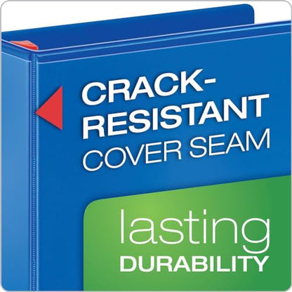 Cardinal 3 Ring Binder, 1 Inch Heavy Duty XtraLife Binder, Locking Slant-D Rings, Crack-Resistant Cover & Spine, ClearVue Covers, Holds 270 Sheets, Blue (26302) - color: Blue, size: 1-Inch