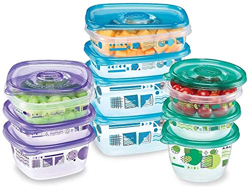Glad GladWare MatchWare Food Storage Containers with Lids, No BPA Reusable Plastic 20 Piece Variety Pack for Lunches, Meal Prep, and Leftovers, Leak Resistant, Microwave and Dishwasher Safe - 2 Pack - size: 20 Count (Pack of 2)