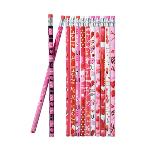 72PCS Valentine Wooden cased Pencils for Kids with Erasers, Wood Wedding Golf Pencils for School,Drawing,Gift (72PCS, Valentine's Day) - style: Valentine's Day