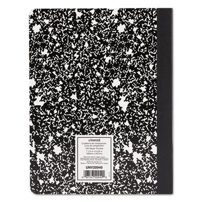 Universal Composition Book, College Rule, 9 3/4 x 7 1/2, White, 100 Sheets (UNV20940)