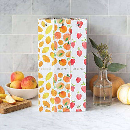 Jot & Mark 8.5"" x 11"" 3 Ring Recipe Binder with Spill-Proof Clear Binder | 50 Recipe Cards + 25 Sleeve Protectors + 5 Full-Page Sleeves + 6 Divider Tabs | 8.5x11 3-Ring - color: Strawberry Wilds, size: 8.5" x 11"