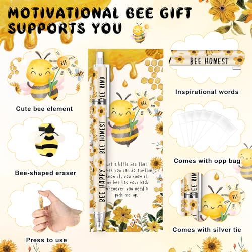 AmazingSpark 60 Sets Back to School Pencils Inspirational Bee Pencil Gifts Bulk 6 Styles 0.7 mm Mechanical Pencils with Erasers Positive Cards for for School Student Teacher Nurse Staff - style: Bee