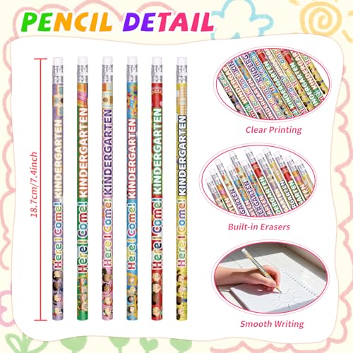 Kindergarten Pencils Colorful Birthday Pencils Fun Inspirational Pencil Back to School Pencil (36)