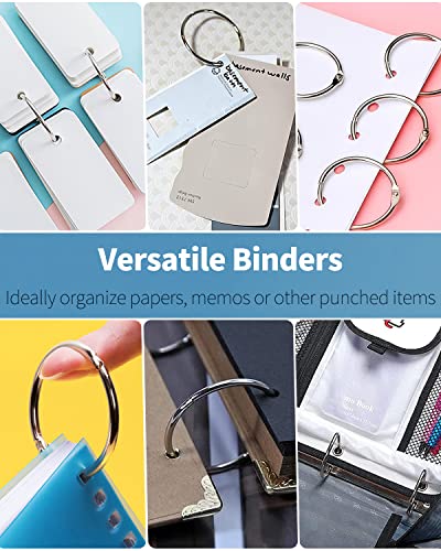 Pawfly Loose Leaf Binder Rings 2 Inch Smooth Steel Book Rings for Index Cards Flash Cards Receipts Memos Photos and Files Heavy Duty Organizers Loops for Office School and Home Use, 12 Pack - size: 2 Inch 12 Pcs