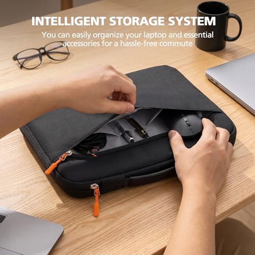 Micropack 360°Protective Laptop Sleeve Case with Handle for 14-inch MacBook Water-Resistant Laptop Bag for HP Lenovo Dell Acer Slim Travel Computer Bag,Black (Black, 14inch)