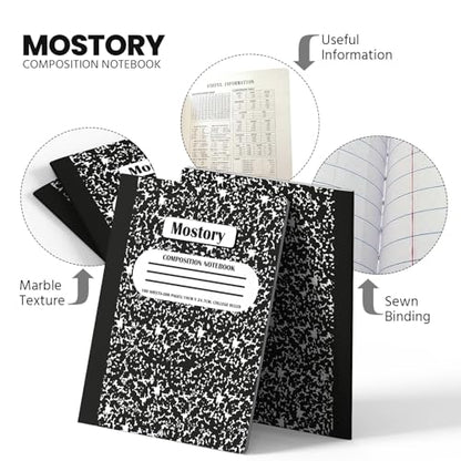 MOSTORY 1000 Pack Bulk Composition Notebook - College Ruled 200 Pages(100 Sheets), Size 7.5" x 9.75", Bulk School Supplies, Office, Bulk Notebooks for School, Writing Journal Notebook with Lined Paper - size: 1000 Pack