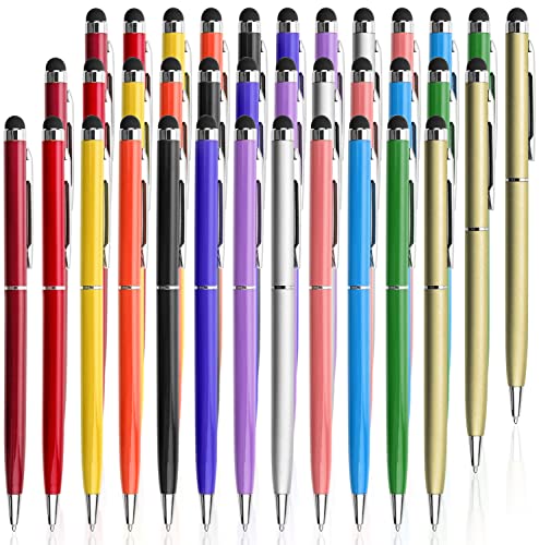 innhom 36 Pack Stylus Pens for Touch Screens Stylus Pen for iPad 2 in 1 Stylists Pens and Black Ink Ballpoint Pens Compatible with iPad iPhone Tablets Samsung Kindle - color: 36 pack