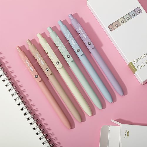Mr. Pen- Retractable Gel Pens, 6 Pack, Pastel Barrels, Black Ink, Fast Dry | Fine Point 0.5mm, Cute Aesthetic for Journaling - color: Pastel Barrels