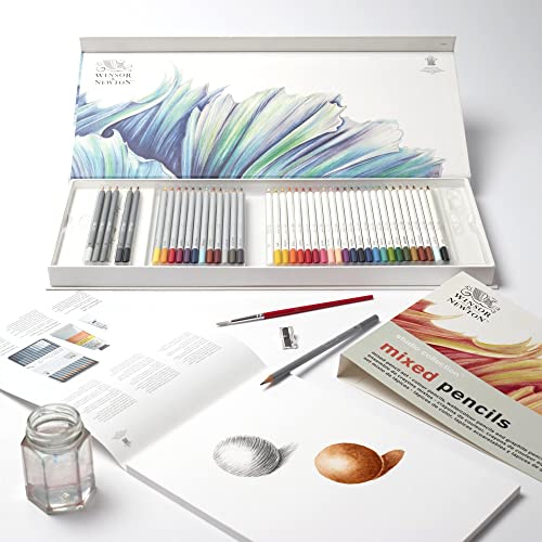 Winsor & Newton Studio Collection 아티스트 연필, 혼합 필통 세트, 45피스 - style: 45피스 혼합 연필 세트
