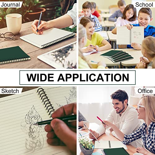 Yahenda 18 Pcs Spiral Notebooks Bulk, A5 8.3 x 5.5 Inch College Ruled Lined Notebooks, 100 Pages Soft Cover Journals for Students Classroom Office Back to School Supplies (Deep Green) - color: Dark Green