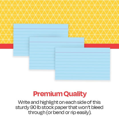 School Smart Ruled Index Cards, 3 x 5 Inches, Blue, Pack of 100 - color: Blue, size: 3 x 5 Inches
