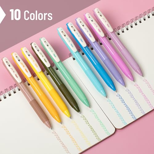 Mr. Pen- Retractable Gel Pens, 10 Pack, Light Vintage Ink | Fine Point 0.5 mm, Fast Dry, Smooth Writing, Cute Pens for Drawing, Writing Planner and School Supplies