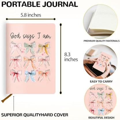 Bible Gifts for Women, Bow Bible Hard Shell Journal Notebook, College Ruled Notebook, Inspirational bow Hardcover Notebooks, Journals for Writing Planner Note Taking 200 Sheets (5.8 x 8.3) - color: Multi 1566