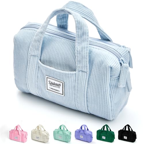 SPACEMATE Pencil Case Pouch Box Bag School Supplies Girls Boys Kids, Cute Preppy Stuff Large Big Capacity Aesthetic Pen Organizer, Back to College Stationary, Baby Blue, Corduroy Style, 1800ml - color: Baby Blue