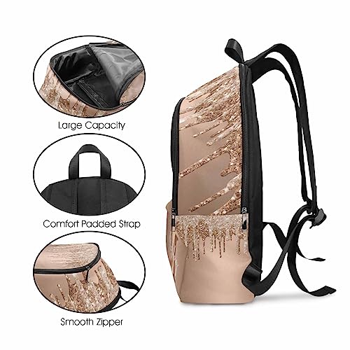 Custom Backpack for Kids, Personalized Golden Sparkle Glitter Initial Bag Schoolbag Casual Daypack Customized Name Lunch Box Bag Travel Laptop Bag Backpack for Daughter Son Teens Travel Picnic - color: Multi 16