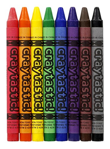 Craytastic! Bulk Crayons, 30 Individual Boxes of 8 colors/count Class Pack - Full Size, Premium (Red, Yellow, Green, Blue, Purple, Brown, Black) Safety Tested Comliant With ASTM D-4236