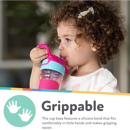 Nuby Thirsty Kids Flip-It No-Spill Toddler Sippy Cup with Soft Spout - 12 oz - 18+ Months - Pink Leopard - Back to School Essentials (Pack of 12) - color: Pink Leopard, size: 12 Ounces (Pack of 12)