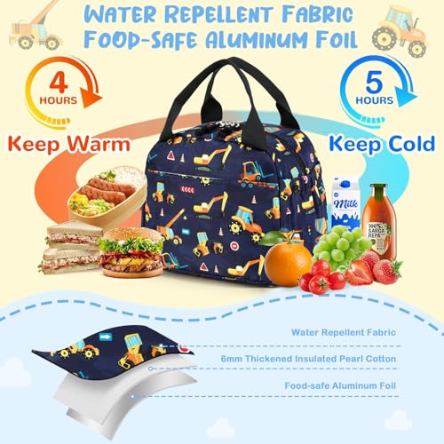 CAMTOP Boys Lunch Box Kids Insulated Lunch Bag Kids Cute Lunchbox for Boys Loncheras Para Niños - color: Truck