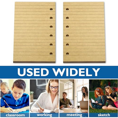 Ireer 6 Hole Mini Lined Paper Refill 200 Sheets Blank Planner Refills Loose Leaf Papers 3 x 5 Inches for Binders Planner Inserts Mini Ruled Filler Books Memo Papers Notebooks(Kraft) - color: Kraft