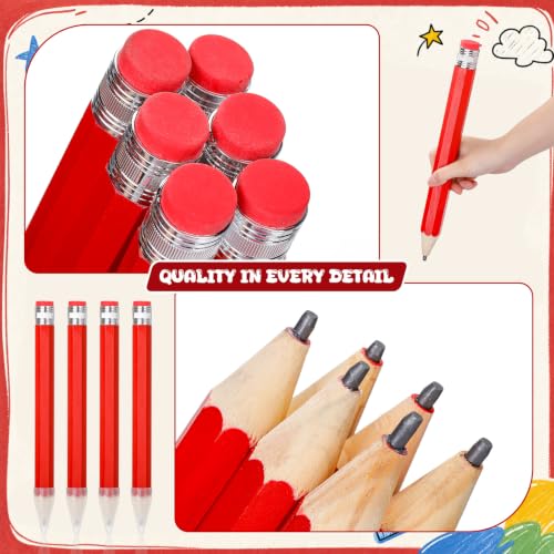 Tinlade 6 Pcs Wooden Jumbo Pencils for Prop, Funny Huge Red Giant Pencil 14 Inch for Home and School Supplies, Kids, Preschoolers - color: Red