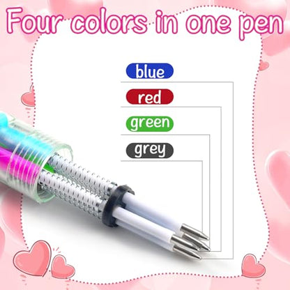 CZWZ 30 Set Cute Multicolor Pens in One 4-in-1 Fun Pens Bulk with 30 Gift Cards for Kindergarten Party Welcome Back To School Student Gift Bulk Office School Exchange Gifts - style: 30Set-Back To School