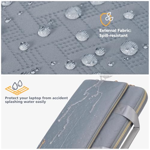 KIZUNA Laptop Sleeve Case 14 Inch Computer Shoulder Bag for 15" MacBook air M4 M3 M2/Lenovo IdeaPad Slim 3i/15 Surface Laptop 7 6/IdeaPad Flex 5/14" Yoga Slim Pro X/Studio 2/HP/Dell,Grey - color: Grey, size: 14 Inch