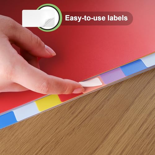 HABGP 12 Tab Dividers for 3 Ring Binder, 12 Pcs Multicolor 3 Ring Binder Dividers with Tabs, Page Folder Dividers, Plastic Tabbed File Dividers with Tabs, Three Ring Binder Index Dividers, 1 Set - size: 1 set (12 pcs)