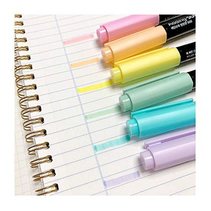 [6-in-1] Monami Adding Super Chisel Tip Pastel Highlighter Pen Set