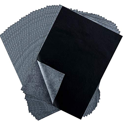 Hotop 100 Sheets Carbon Transfer Paper, Black Tracing Paper for Wood, Paper, Canvas and Other Art Surfaces (8.5 x 11 Inch) - size: 8.5 x 11 Inch