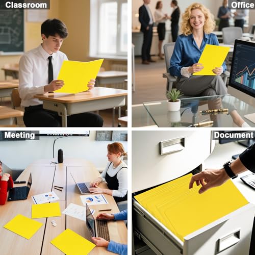 Folders with Pockets, LAYZZ 30 Pack Paper Pocket Folders, 2 Pocket File folders Fits Letter Size Paper, for School Office and Home (Yellow) - color: Yellow