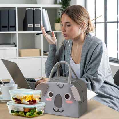 Lunch Bags Tote Cooler Bag Insulated Reusable Lunch Tote Bags Cartoon Portable Lunch Box Bag for Work Office Picnic Beach (Koala) - color: Koala