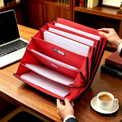 Rough Enough Accordion Expanding File Folder Important Document Organizer Storage with 7 Pockets for Home Office Travel Black Cordura