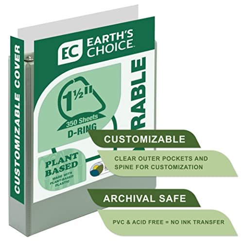 Samsill Plant-Based 1.5 Inch Durable D-Ring, View Binder, Eco-Friendly, USDA Certified Biobased,2 Count,Pack of 1, Sage Green - color: Sage Green, size: 1.5-Inch, style: 2 Pack