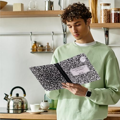 4 Pack - EPI College Ruled Composition Notebook Black - 200 Pages (100 Sheets), 9-3/4 x 7-½ - Classroom Back to School Supplies, Heavy Duty, Durable Hardcover Office Notebooks, Sewn - size: Pack of 4, style: College Ruled