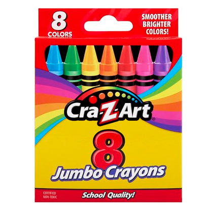 Cra-Z-Art 8ct Jumbo Crayons for Children, Back to School Essential for Ages 3 and Up - size: 8 Count (Pack of 1)