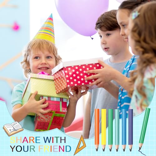 Spakon 96 Pcs Jumbo Pencils for Kid Bulk 3.5 Inch Wooden Triangle Short Fat Chunky Pencil with Sharpener for Student Toddler Preschooler Beginner Kindergarten Classroom Back to School Supplies - style: Pencil