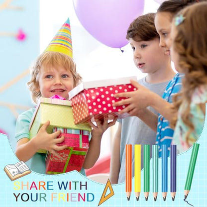 Spakon 96 Pcs Jumbo Pencils for Kid Bulk 3.5 Inch Wooden Triangle Short Fat Chunky Pencil with Sharpener for Student Toddler Preschooler Beginner Kindergarten Classroom Back to School Supplies - style: Pencil
