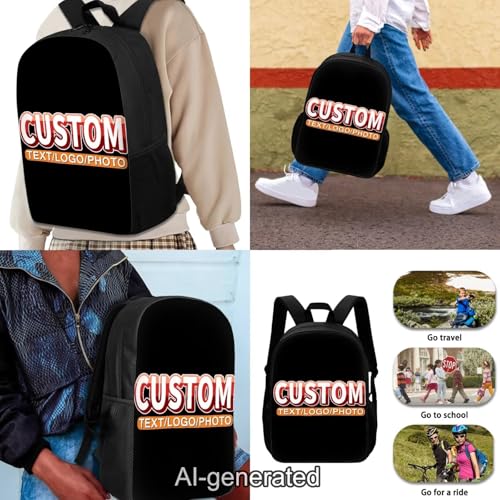 Customization Backpack School Set 3Pcs with Lunch Box Pencil Case Sports Bookbag Back Pack Lightweight Casual Daypacks for Elementary Primary Middle School - color: A-custom