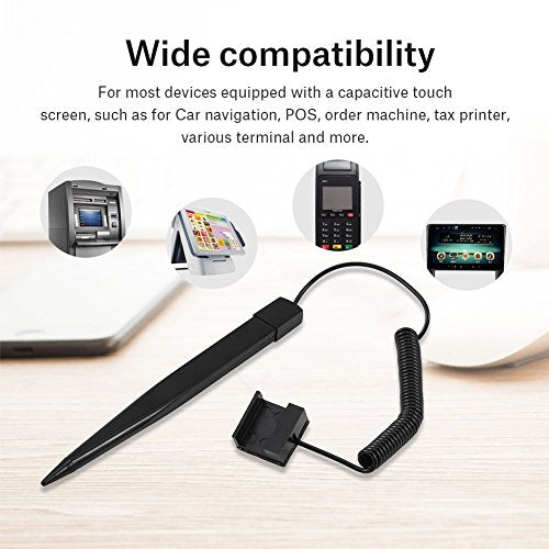 Pen, Professional Spring Pen Pressure Sensitive Pen with Spring Rope w/Pen Holder for Car Navigation Capacitive POS Order Machine