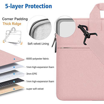Hseok Laptop Shoulder Bag 13 13.3 14 Inch Case Compatible with MacBook Pro/Neo 14" M5/M4/M3/M2/M1,Mac Air/pro/Neo 13" and Most 13 13.3 14 Notebooks,Spill-Resistant Briefcase,Pink - color: Pink, size: 13-13.5 inch