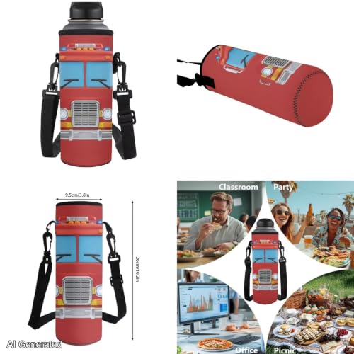 Classic Fire Truck Backpack for Boys Girls Kids Backpack with Lunch Box Water Bottle Pouch and Zipper Pencil Case 4PCS Set Bookbag with Pockets for School 17 inch Large Capacity School Bag - color: Classic Fire Truck