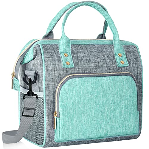 IDEATECH Large Insulated Lunch Bag for Women -12L Adult Lunch Box Wide Opening with Shoulder Strap - Leakproof Cooler Tote Bag for Office Work, Picnic & Travel, Cute Gifts for Women, Mom (Teal) - color: Teal